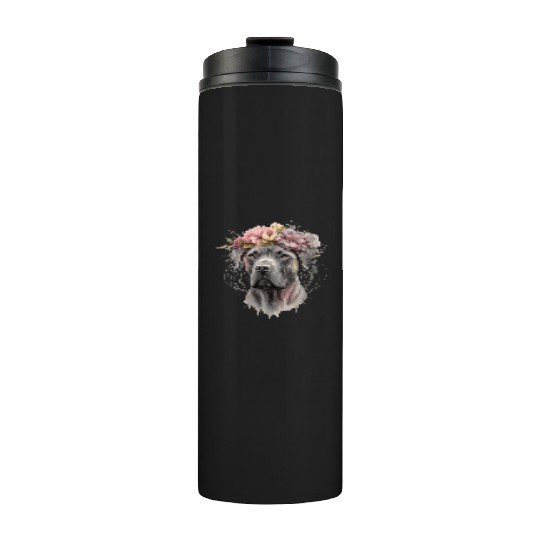 Cute Cane Corso Flower Crown Pet Dog Floral Puppy Thermal Tumblers