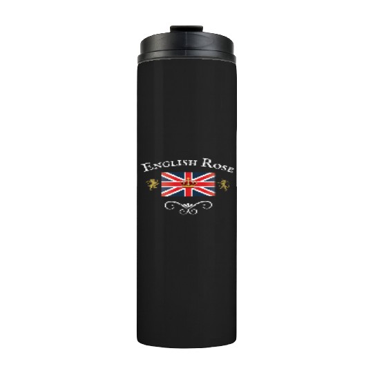 English Rose Union Jack Flag England British Brita Thermal Tumblers