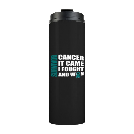 Ovarian Cancer Fight Cancer Ribbon Thermal Tumblers
