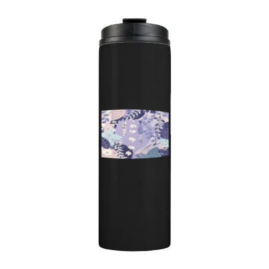 Wisteria Pattern, Japanese Kimono Fabric Pattern Thermal Tumblers