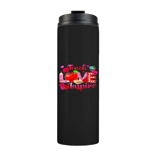 Teacher Love Inspire Floral Pencil Back To School Thermal Tumblers