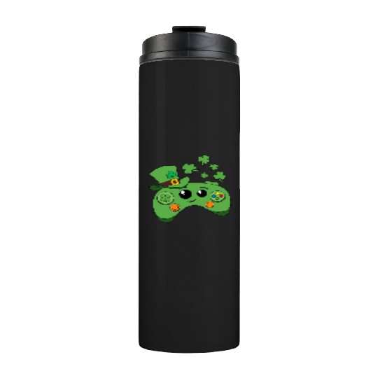 St Patrick'S Day Gamer Video Game Gaming Thermal Tumblers