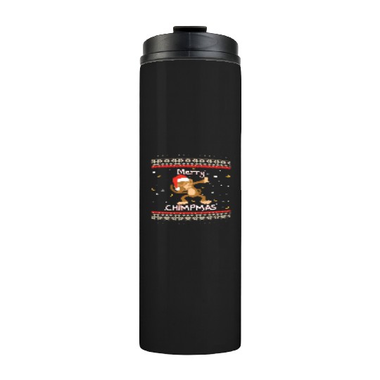 Merry Chipmas Ugly Monkey Jumper Thermal Tumblers