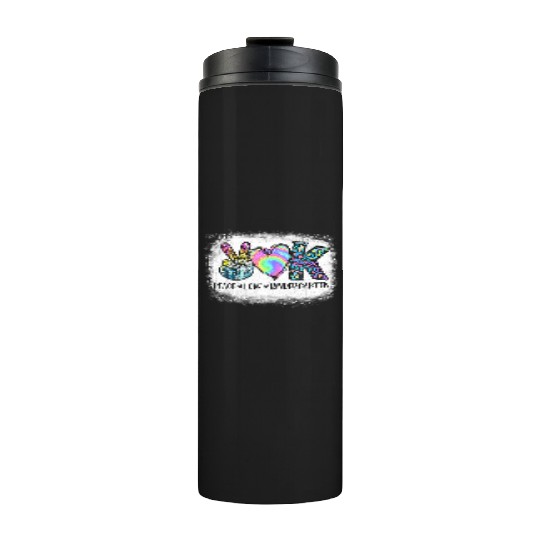 Peace Love Kindergarten Teacher Appreciation Retro Thermal Tumblers