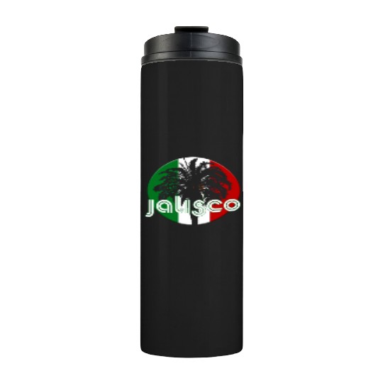 Jalisco Mexico Flag Native Palm Tree Mexican Thermal Tumblers