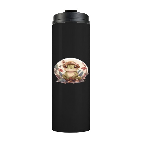 Cute Cottagecore Baby Frog Toad Frog Lovers Thermal Tumblers