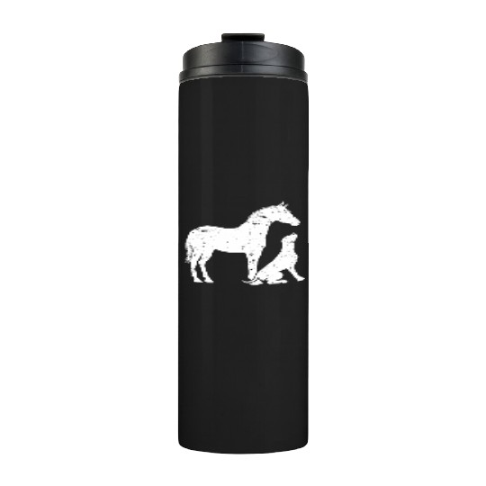 Horse And Dog Motif For And Horse Dog Thermal Tumblers