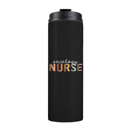 Oncology Nurse Leopard Print Nursing School Thermal Tumblers