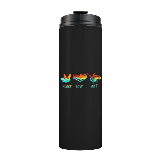 Peace Love and Art Teacher Back to School Art Teac Thermal Tumblers
