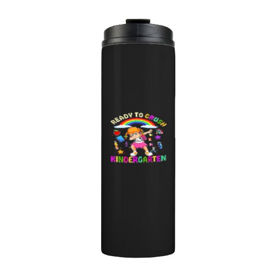 Ready To Crush Kindergarten Cute Dabbing Girl Back Thermal Tumblers