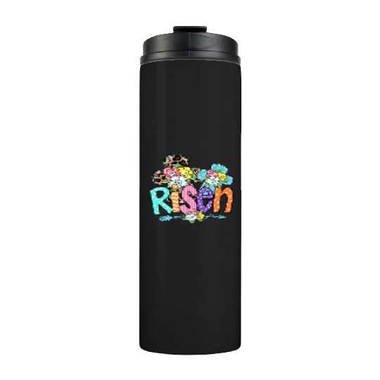 Happy Easter For Christian Mom He Is Risen Leopard Thermal Tumblers