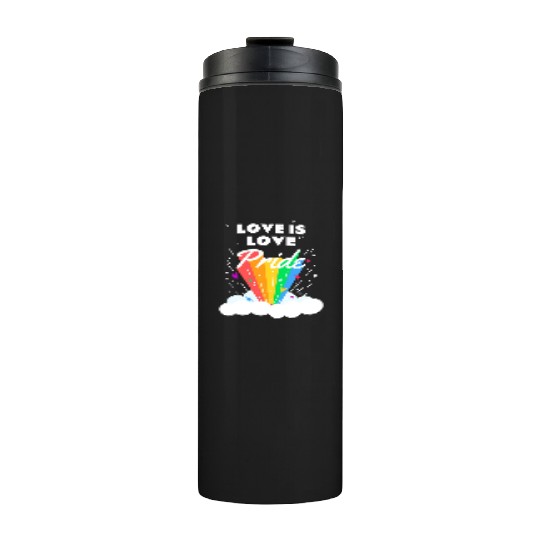 Love is Love Gay LGBTQ Flag Gay Lesbian Pride Thermal Tumblers