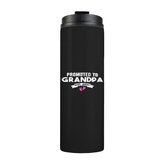 Promoted To Grandpa Est 2021 Newborn Baby Thermal Tumblers