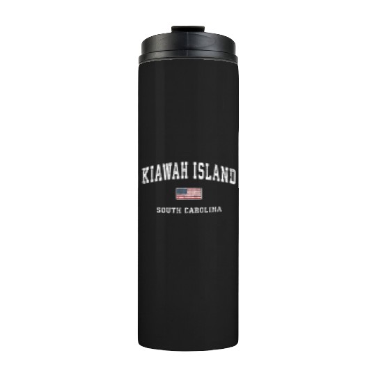 Kiawah Island South Carolina Sc American Flag Thermal Tumblers