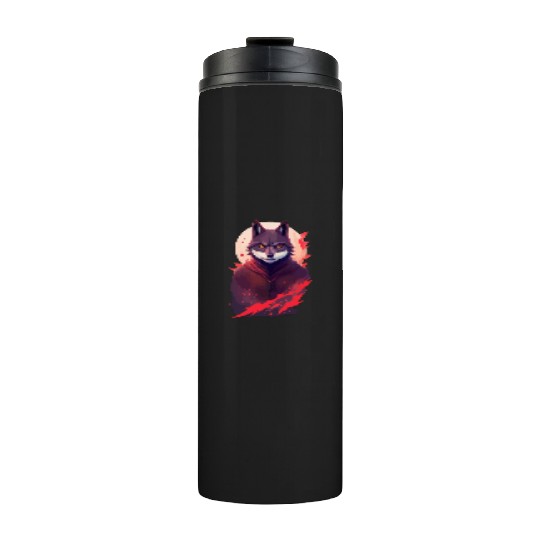 Ninja Style: The Cute Wolf Face with a Twist of Me Thermal Tumblers