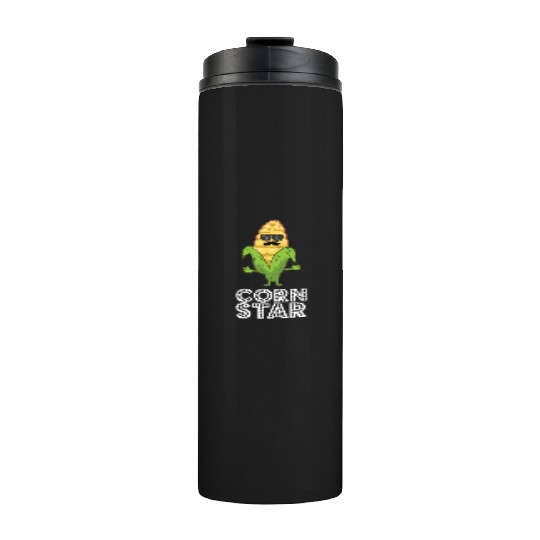 Corn Star With Sunglasses For Corn Farmer Thermal Tumblers