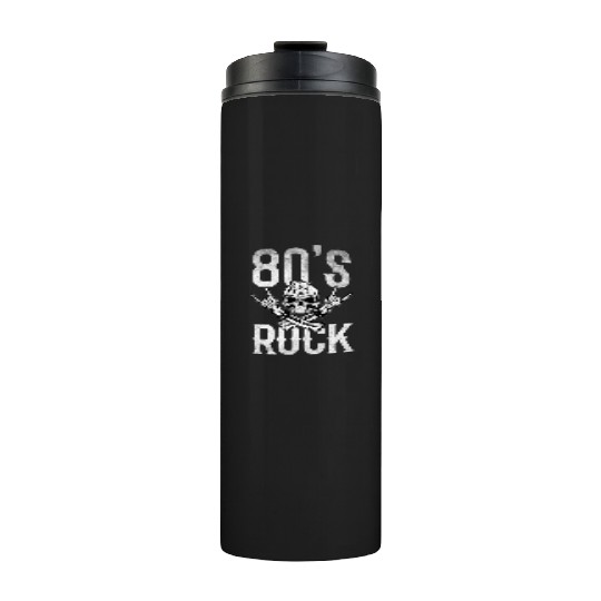 80S Rock And Roll Distressed Music Guitar Band Thermal Tumblers