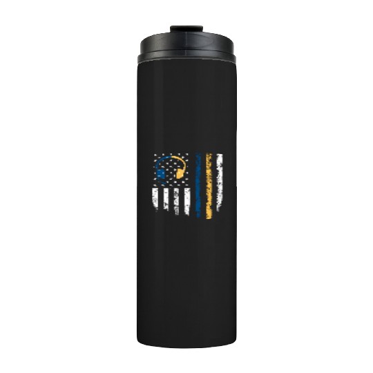 Gold Blue Line 911 Police Dispatcher First Thermal Tumblers
