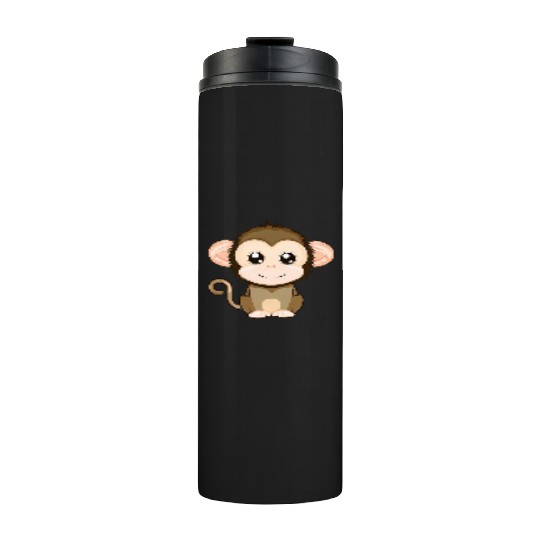 Cute, Joyful Monkey - Kawaii Style Thermal Tumblers