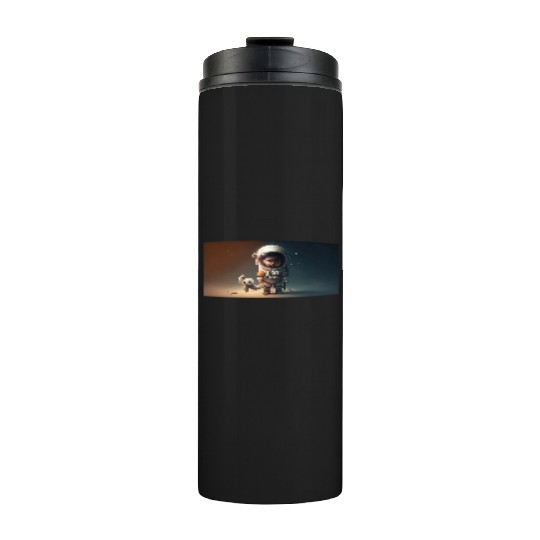 Cosmic Steps: The Baby Astronaut's Journey Thermal Tumblers