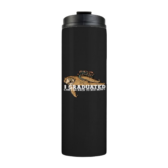Graduation Humor with Lazy Student Illustration Thermal Tumblers