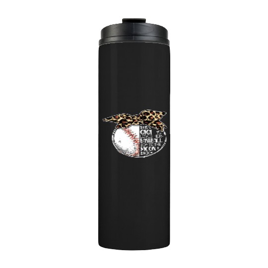 Baseball Gigi Vintage Leopard Messy Bun Thermal Tumblers