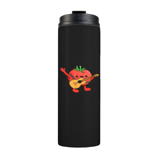 Tomato Playing Guitar Tomato Lover Thermal Tumblers