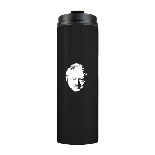 Bill Clinton White On Black Pop Art Thermal Tumblers