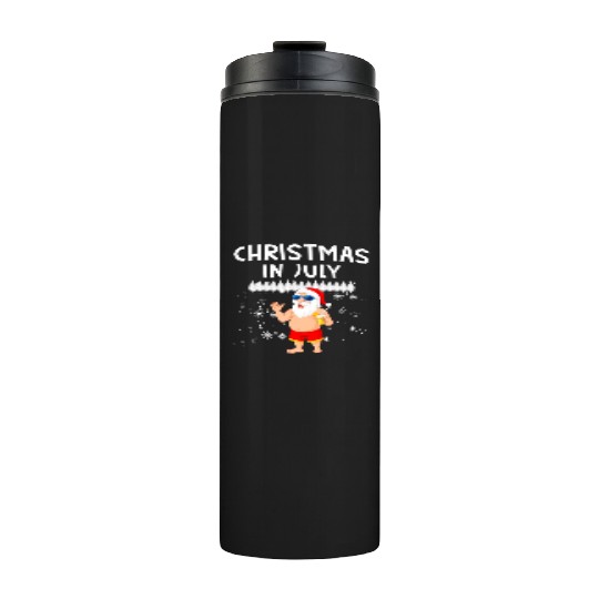 Funny Santa Christmas In July Summer Xmas Gif Thermal Tumblers