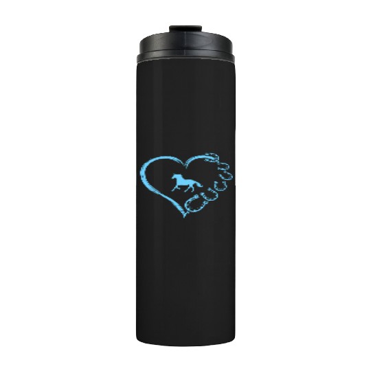 Horseshoe Heart Horse Mom Horseback Riding Thermal Tumblers