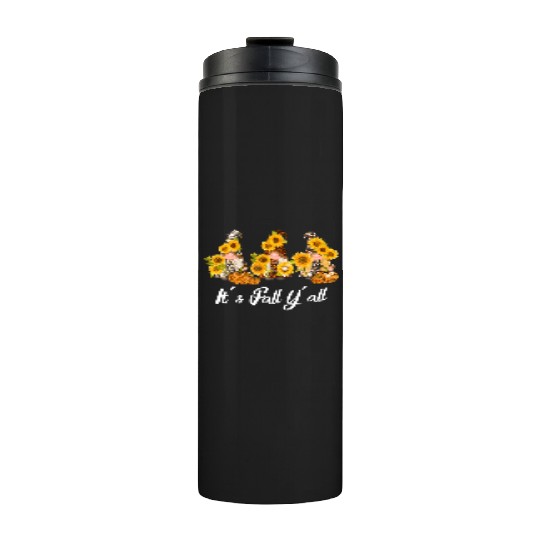 Happy Fall Y'all Gnomes Leopard Pumpkin Autumn Thermal Tumblers