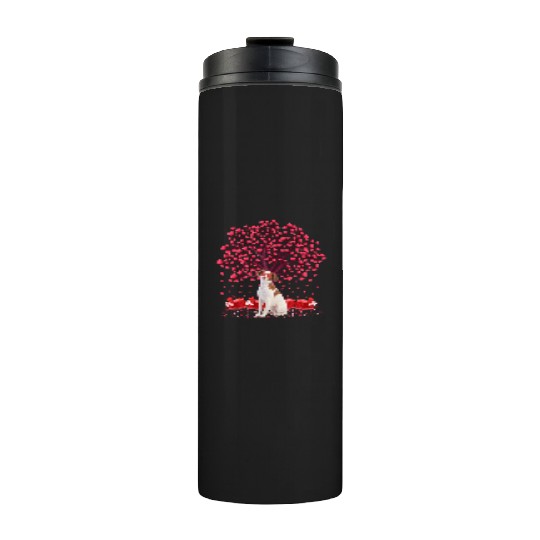Heart Tree Brittany Spaniel Dog Valentine'S Day Thermal Tumblers