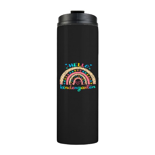 Hello Kindergarten Rainbow Heart For Teachers Thermal Tumblers
