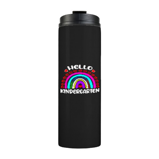 Hello Kindergarten Rainbow Heart Back To School Thermal Tumblers