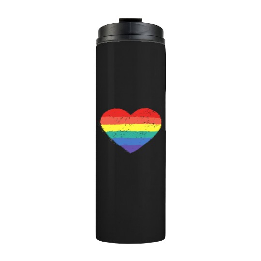 rainbow heart Thermal Tumblers