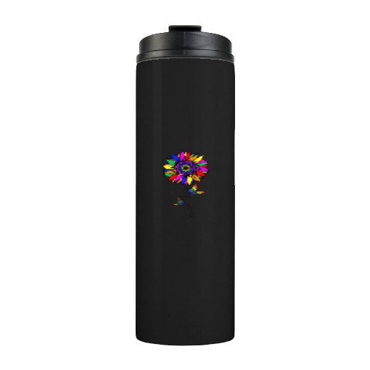 Rainbow Sunflower Love Is Love LGBT Pride Month Thermal Tumblers