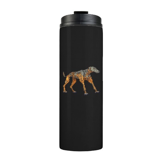 Doberman Cyborg Dog in Orange Thermal Tumblers