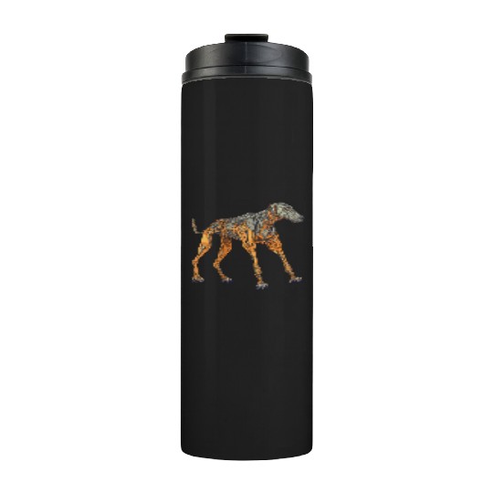 Doberman Cyborg Dog in Orange Thermal Tumblers