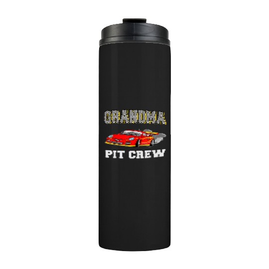 Grandma Pit Crew Birthday Racing Car Theme Race Thermal Tumblers