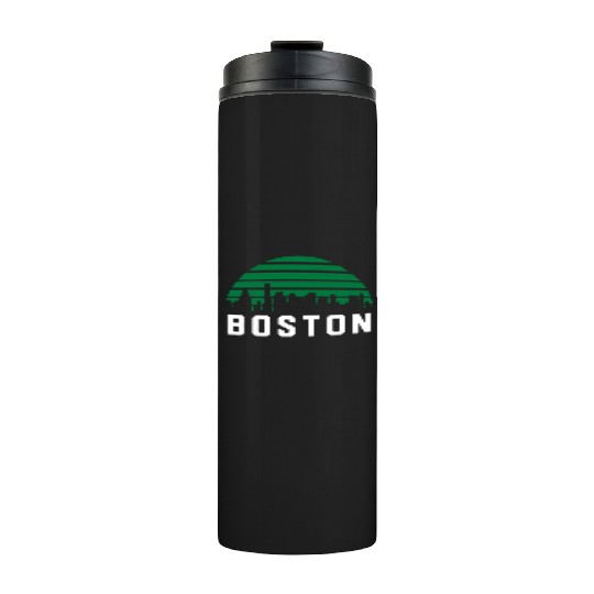 Boston Massachusetts Cityscape Green Thermal Tumblers