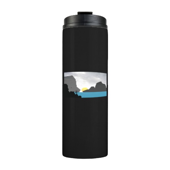 Foggy Mountain Vintage sunset Thermal Tumblers