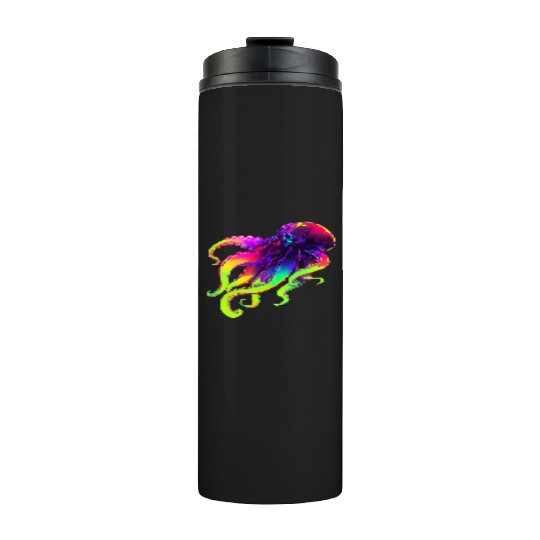 Neon Octopus Thermal Tumblers