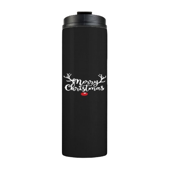 Merry Christmas - Red Nose Reindeer Thermal Tumblers