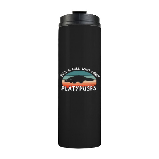 Girl Platypus Lover Illustration Animal Thermal Tumblers