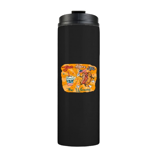 I'm Just Here For The Wieners Cartoon Hot Dog 4Th Thermal Tumblers