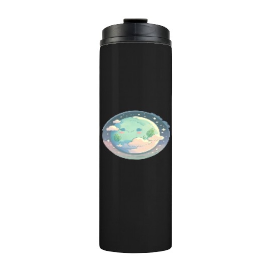 Earth Happy Cute Space Science Planet Environment Thermal Tumblers