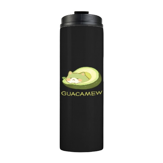 Guacamew Funny Avocado Kawaii Cat Lover Thermal Tumblers