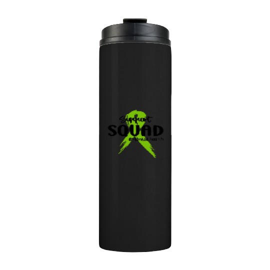 Support Squad Mental Health Awareness Lime Green Thermal Tumblers