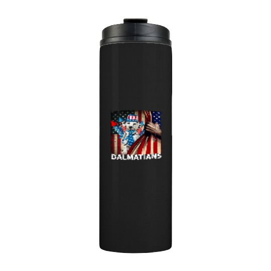 Dalmatian 4th of July pride flag Thermal Tumblers