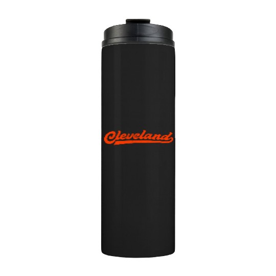 I Love Cleveland Ohio Sports Script Thermal Tumblers